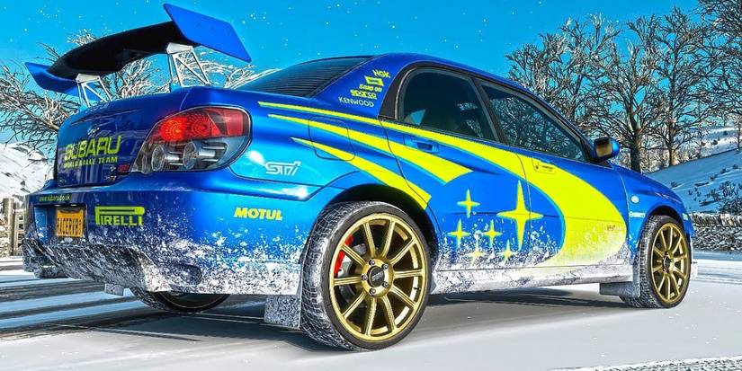 Forza Horizon 4 Subaru Impreza WRX STi close up in winter