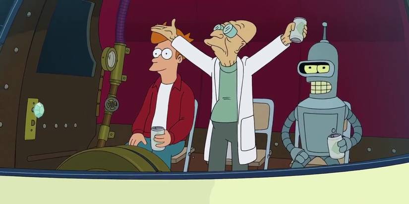 Futurama Screenshot Of Fry The Professor Bender in Time Machine
