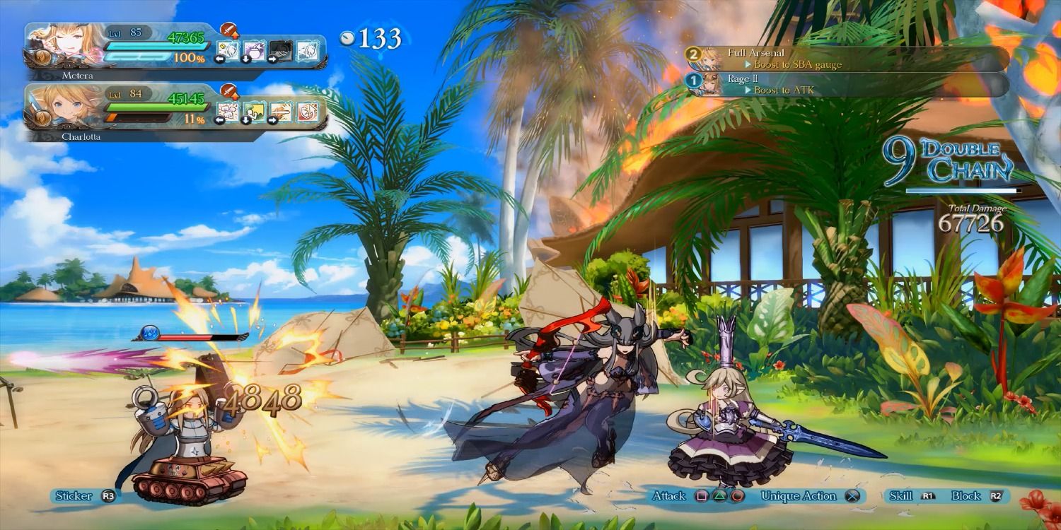 gameplay from RPG mode in GBVS