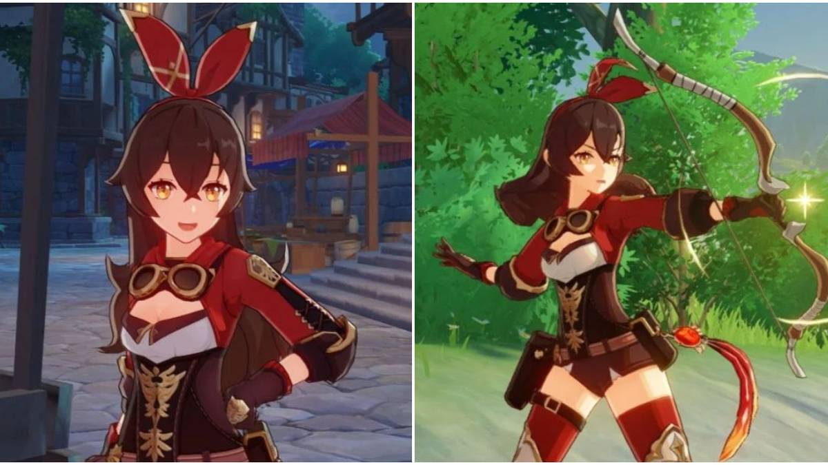 Genshin Impact Amber Happy And Battle Stance