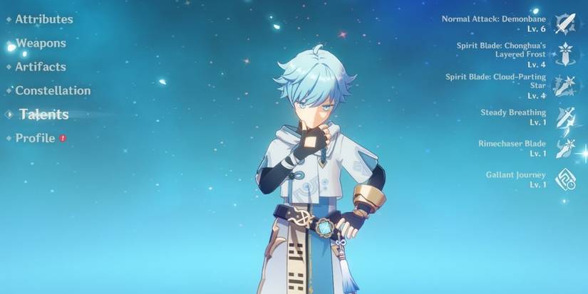 Chongyun's Character Page from Genshin Impact