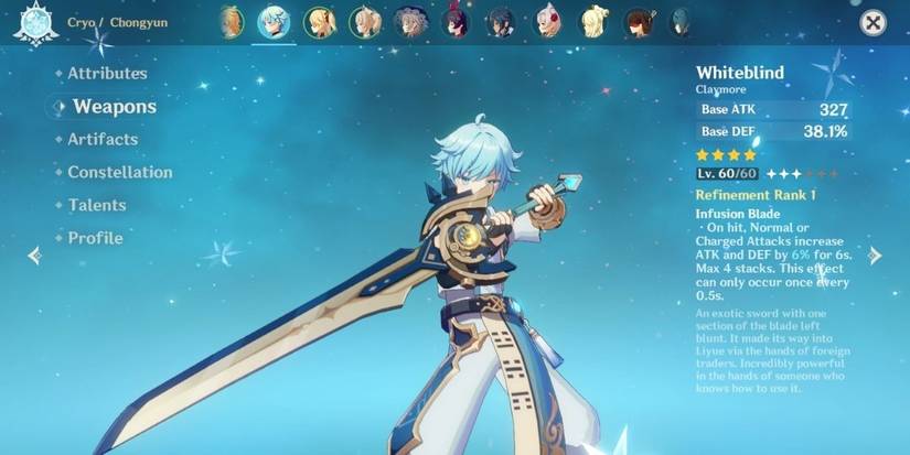 Chongyun Wielding Claymore from Genshin Impact