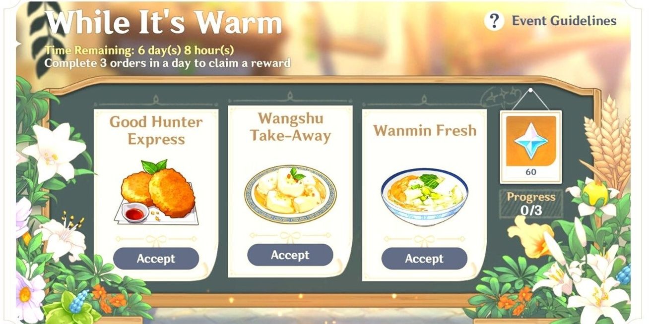 Genshin Impact Food Delivery Event While It's Warm