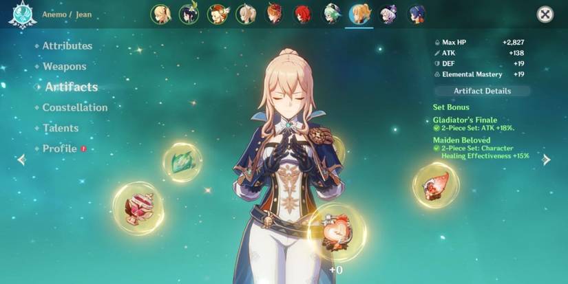 Genshin Impact Jean Artifacts