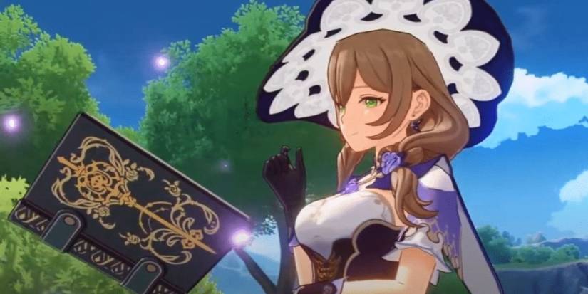 Lisa and a catalyst rfom Genshin Impact