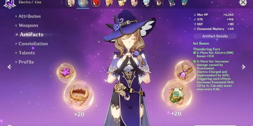 Lisa with Thundering Impact set from Genshin Impact