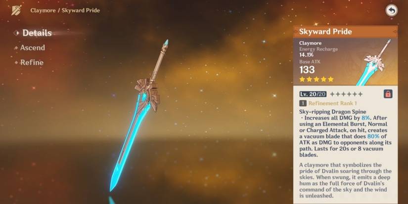 Skyward Pride from Genshin Impact