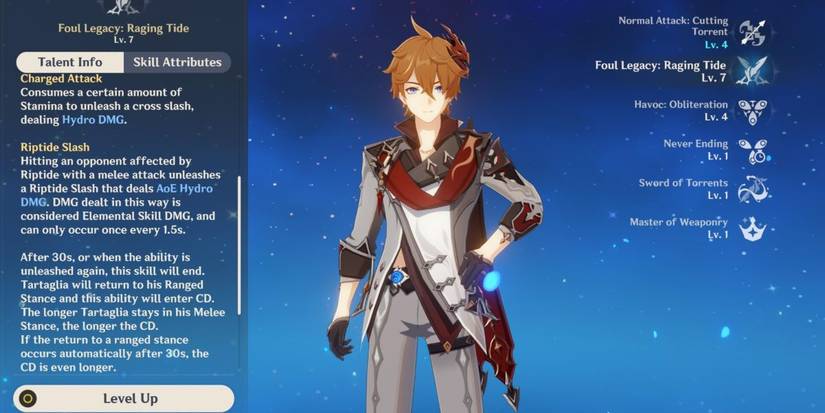 Genshin Impact Tartaglia Character Profile