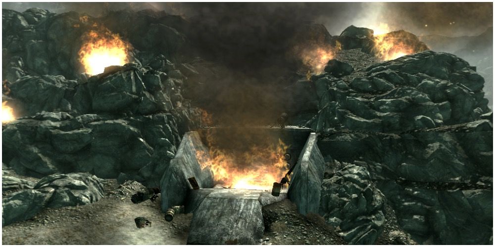 Raven Rock after being blown up by the player