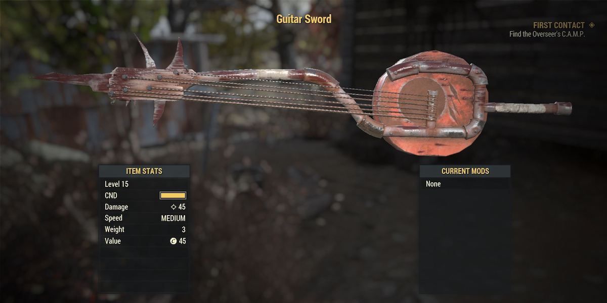 Guitar Sword From Fallout 76