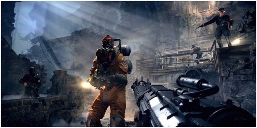 The player facing off against enemies