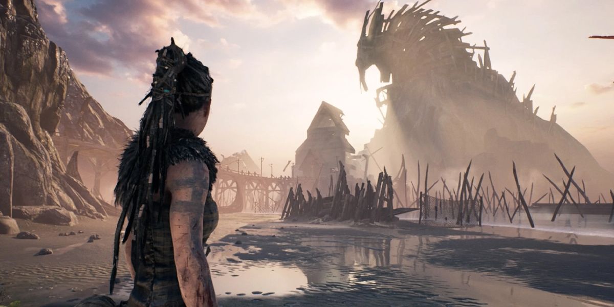 Hellblade: Senua's Sacrifice, looking out at buildings