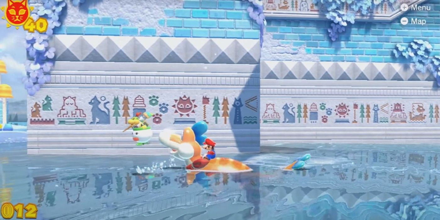 Mario World water wall