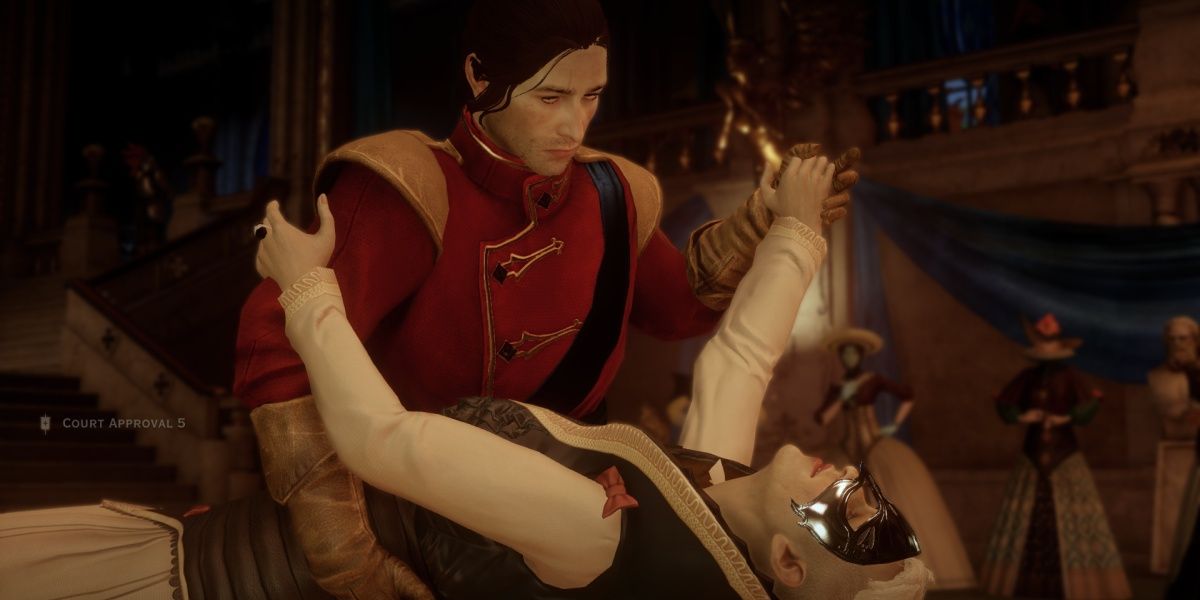 The Inquisitor dances at court in Dragon Age: Inquisition