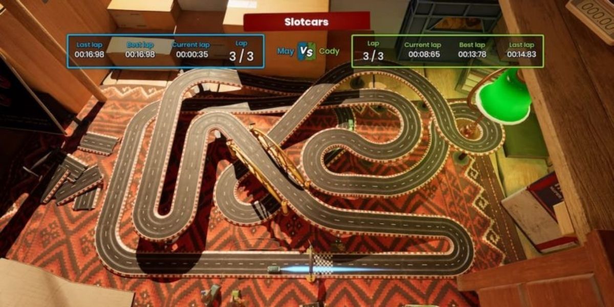 Slotcar minigame in It Takes Two