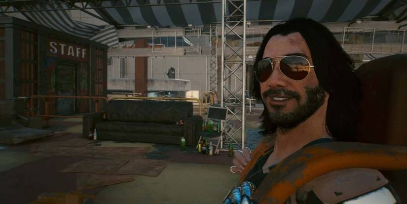 Cyberpunk 2077 Johnny Silverhand Smiling On Rollercoaster