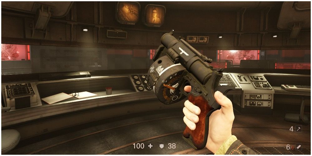 The player holding a Kampfpistole