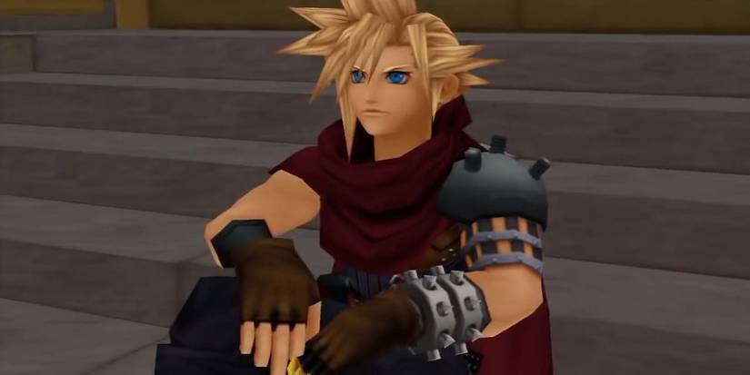Kingdom Hearts Cloud sitting down