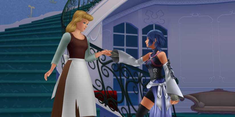 Kingdom hearts birth by sleep aqua and cindarella