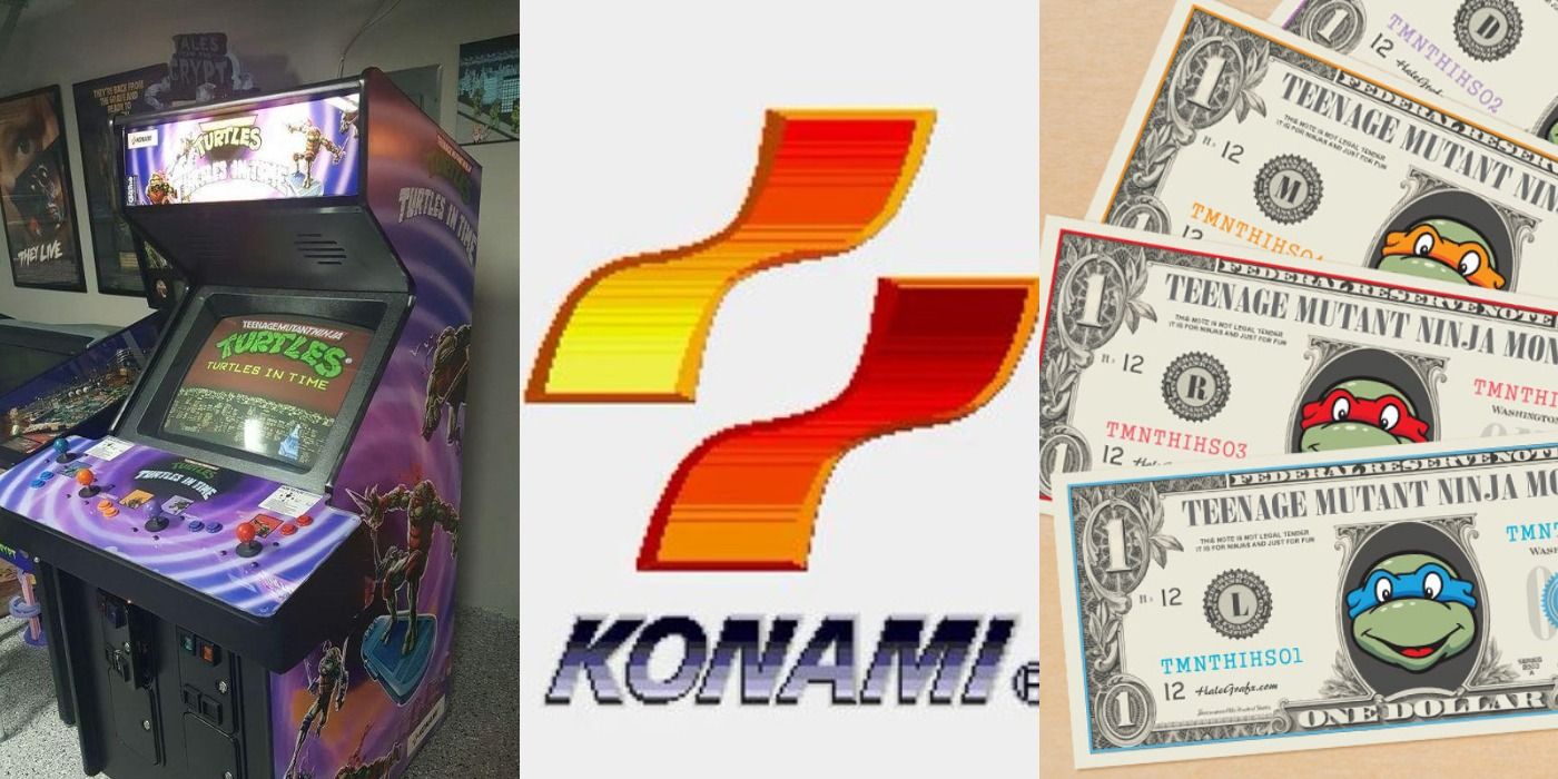 Konami Turtles in Time Arcade Success Turtles money Turtles in Time arcade machine Konami logo