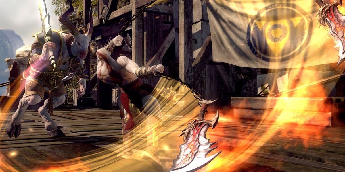 Кратос сражается с сатиром в God of War: Ascension