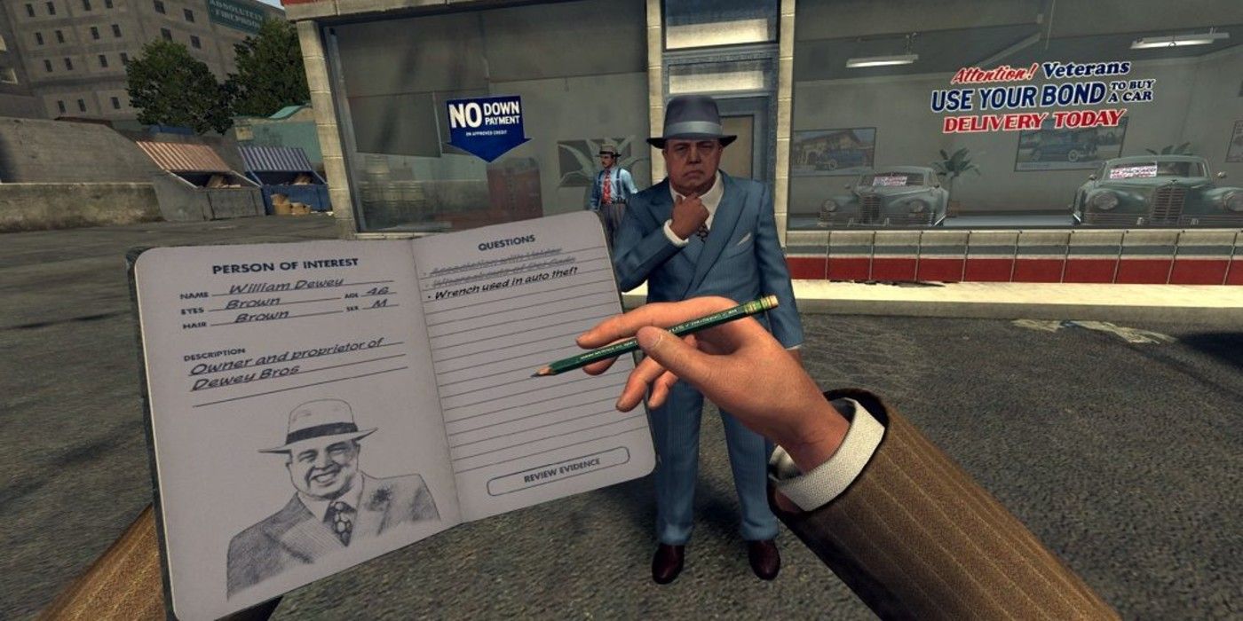 LA Noire The VR Case Files first person writing notes