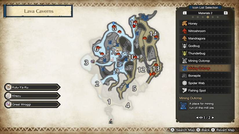 Lava Caverns Lower Level White and Blue Mining Outcrops