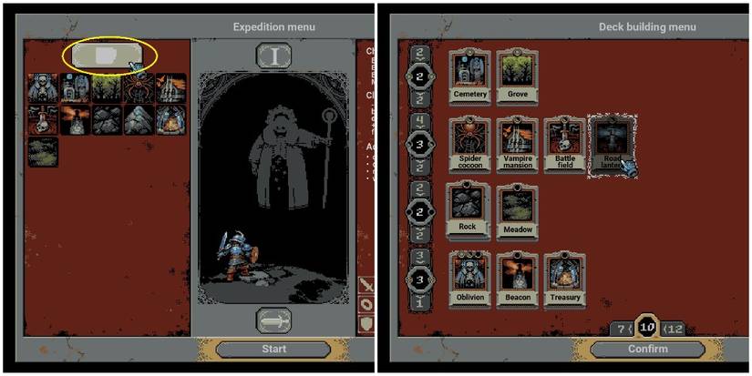 Loop Hero Adjusting The Deck Back At Camp