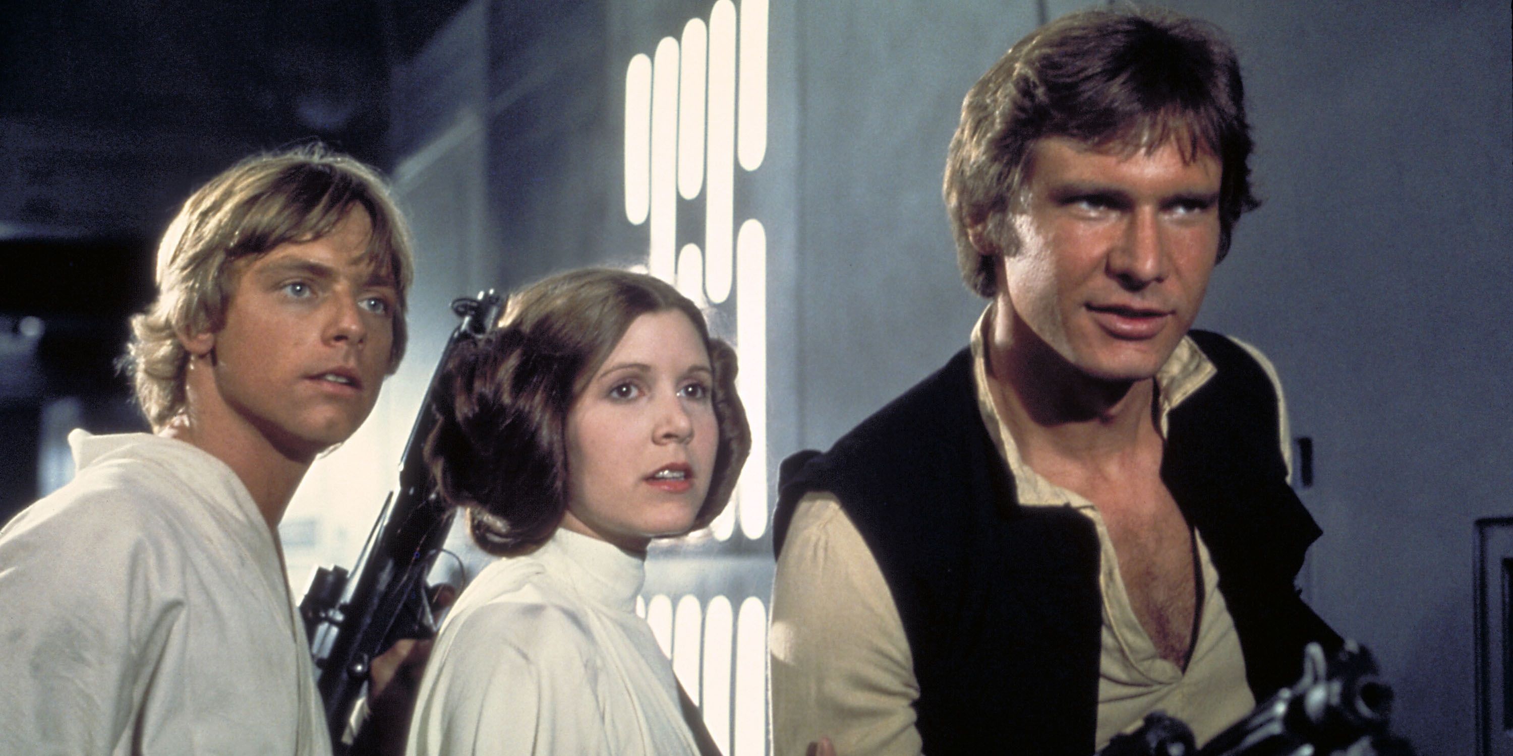 Luke, Leia, and Han on the Death Star in Star Wars
