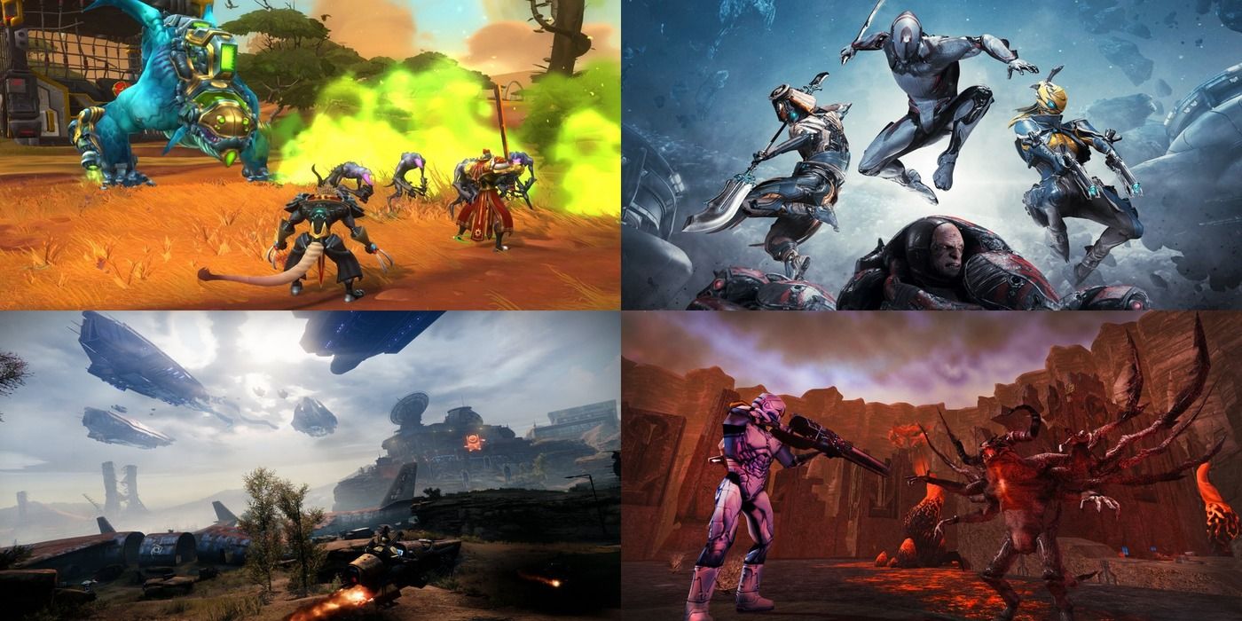 MMOs With Great Settings title image, WarFrame, Destiny 2, Wildstar, Anarchy Online