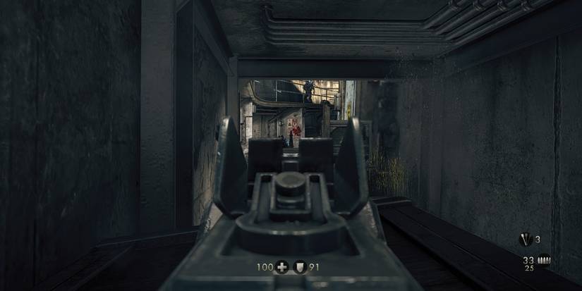 Firing A Machine Gun Using Iron Sights In Wolfenstein The New Order