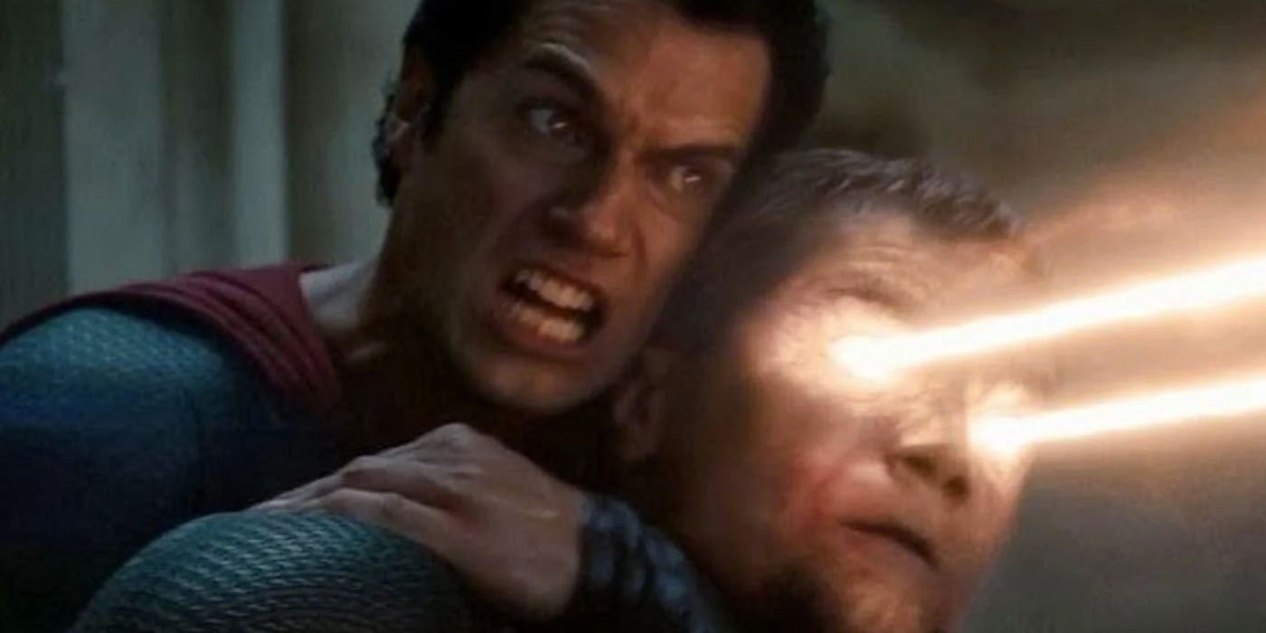 Man of Steel Superman chokes Zod