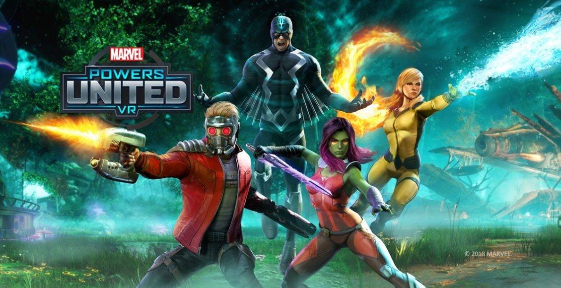 Card for Marvel Powers United featuring Gamora, Star-Lord, among others.