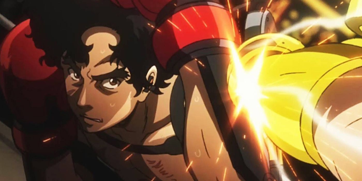 Megalo Box Junk Dog едва уворачивается от удара посреди драки