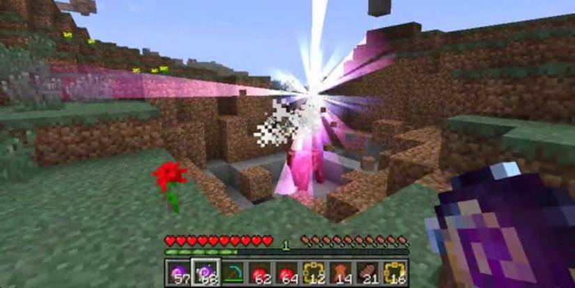Minecraft Thaumcraft mod with player using spells