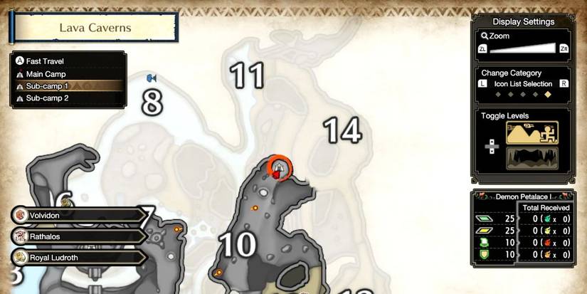 Monster Hunter Rise Sub-Camp Lava Caverns 1