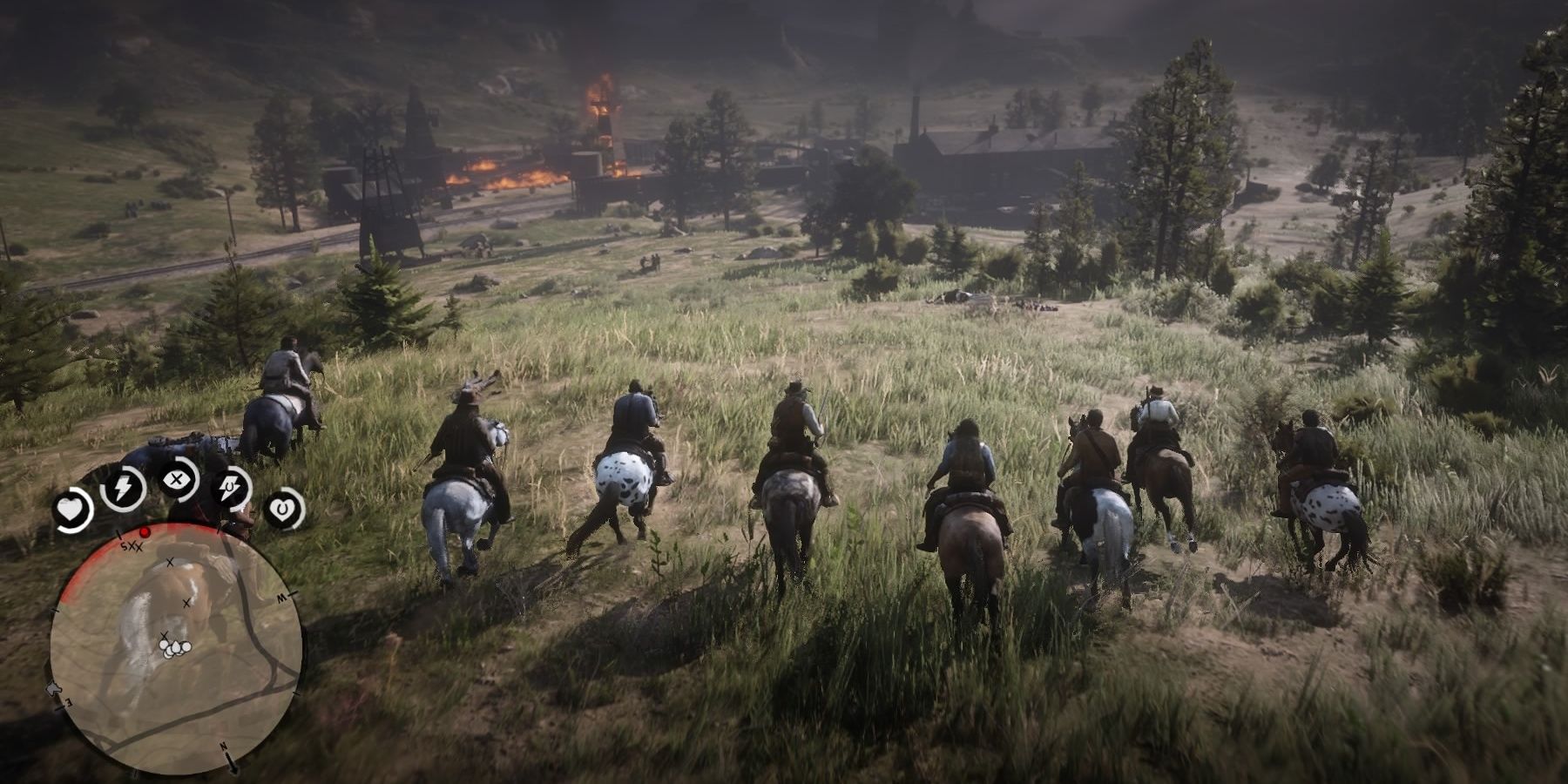 Dutch's Gang Riding Horses From Red Dead Redemption 2