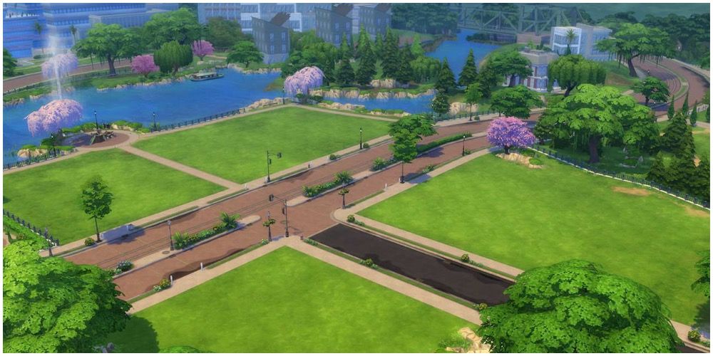 A walkway in the empty neighborhood of Newcrest