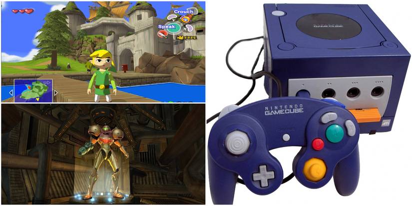 Nintendo GameCube Console with Wind Waker and Metroid Prime Gameplay