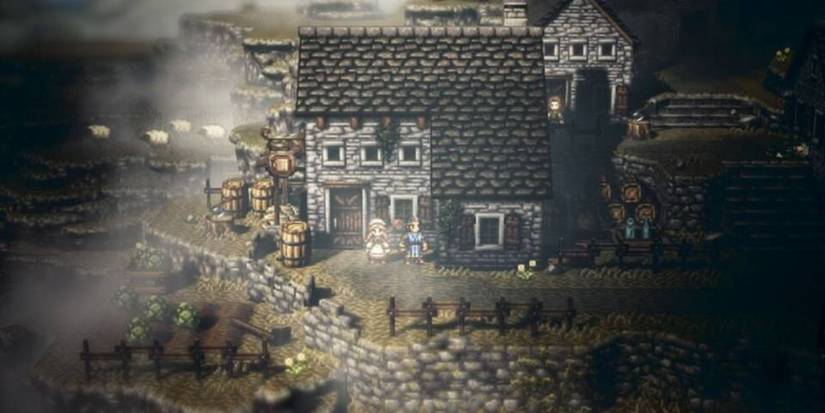 Octopath Traveler town of Cobbleston