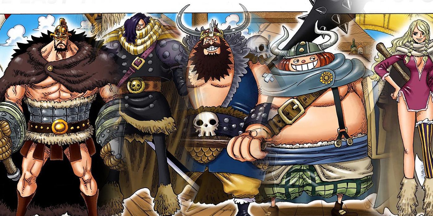 One Piece - All Five New Giant Warrior Pirates From The Cover Art Of The Digitally Colored Manga