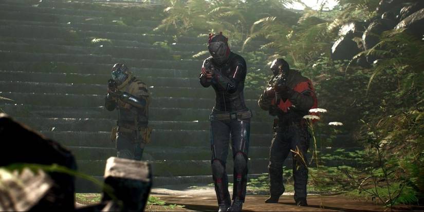 Outriders Coming Down From The Steps In The Opening Cinematic