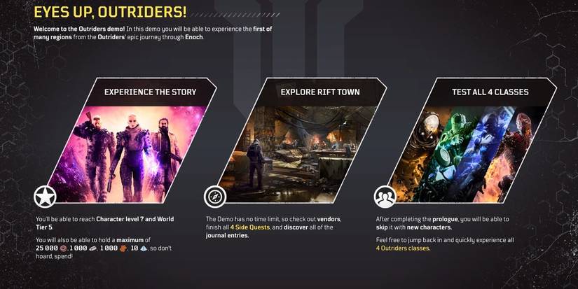 Demo limitations in Outriders demo