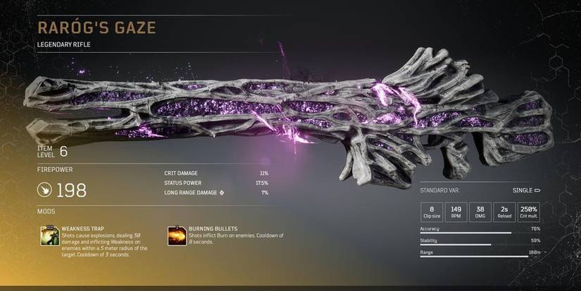 Legendary weapon Rarog's Gaze in Outriders