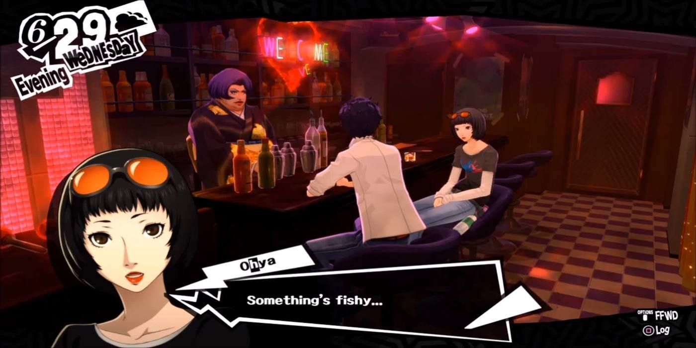 Ohya saying "Something's fishy" while at the bar with Joker