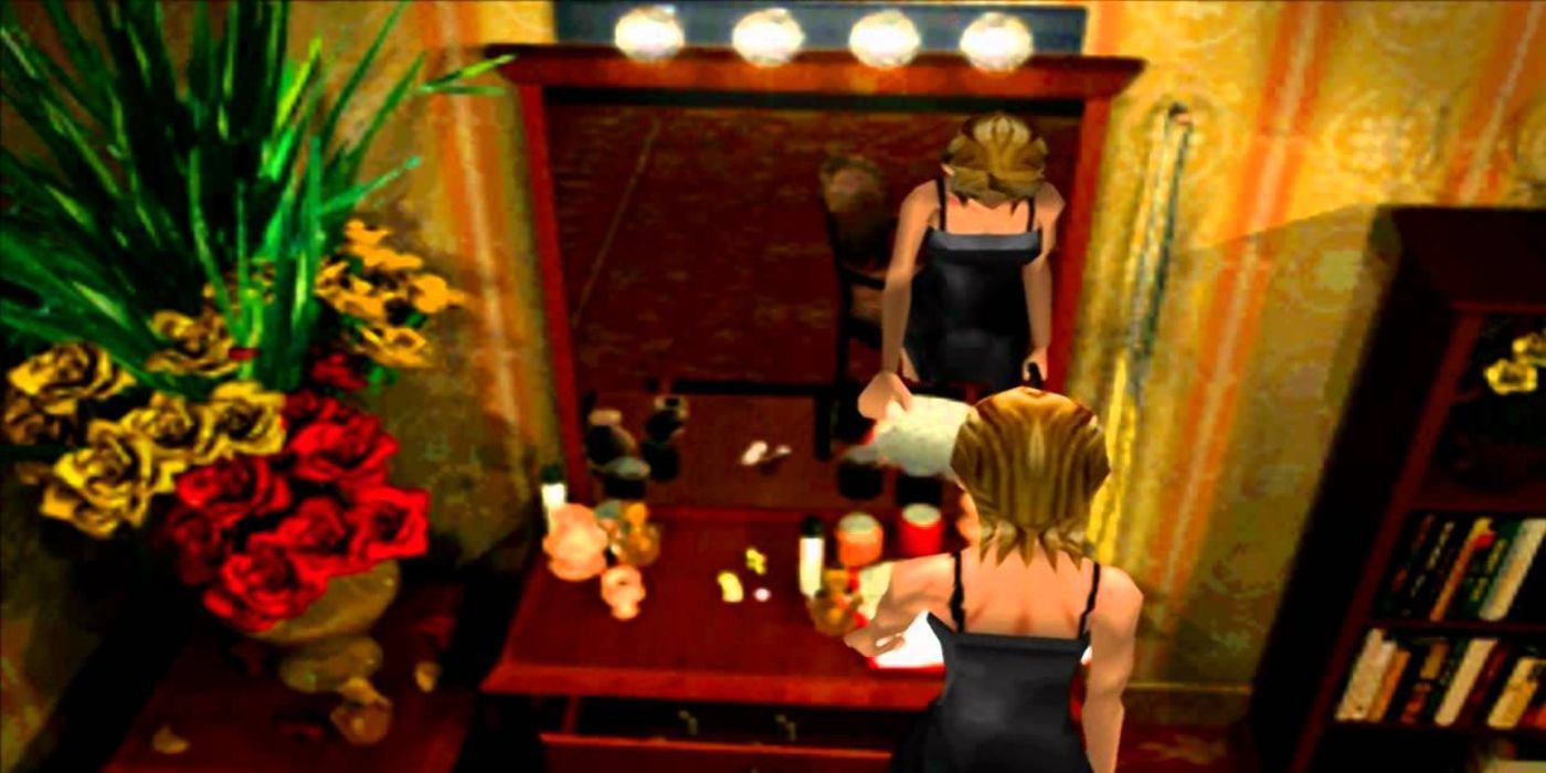 Personaje principal de Parasite Eve mirándose en el espejo