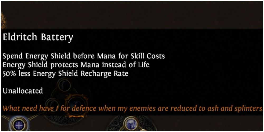 Path Of Exile In Game Description Of Eldritch Battery