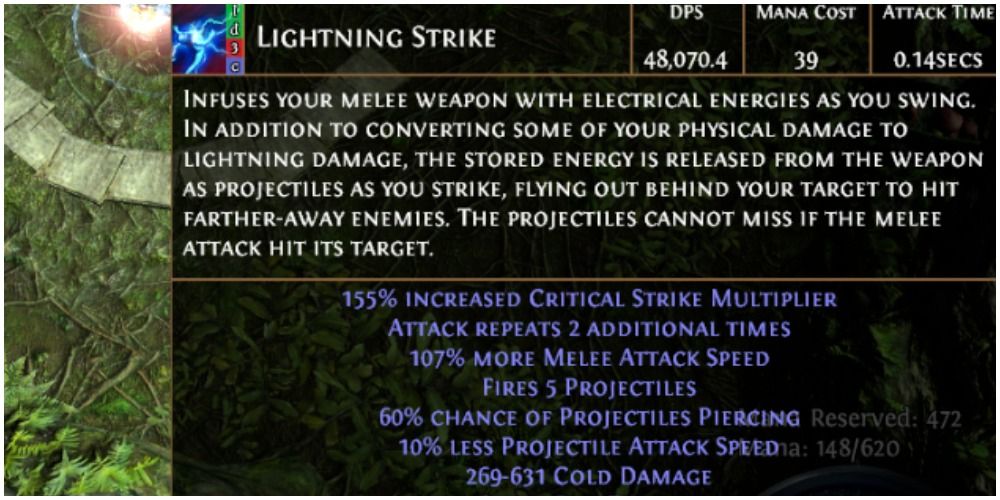 Path Of Exile Lightning Strike Description In Game