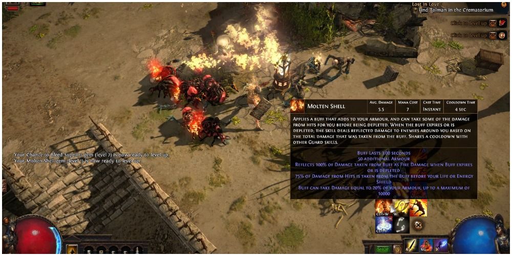 Path Of Exile Molten Shell Guard Gem Description