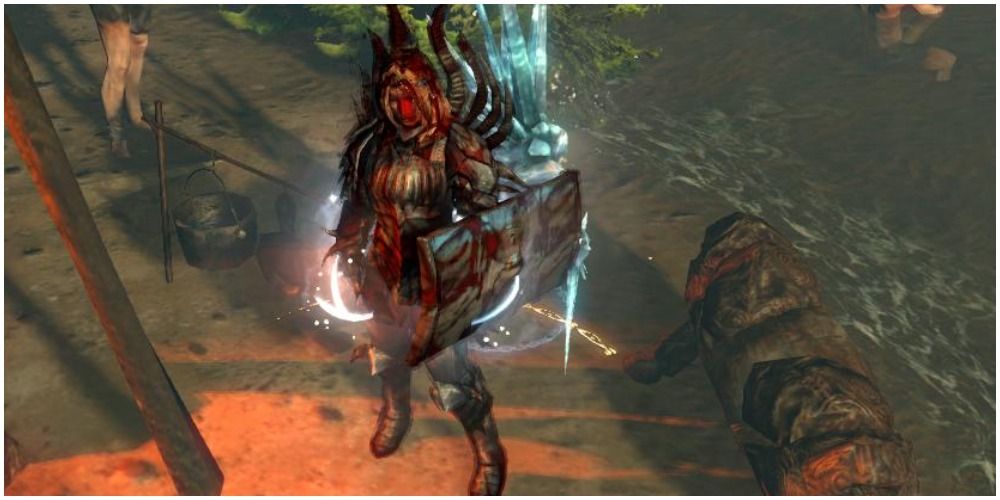 Path Of Exile Scion With Heavy Armor And Shield